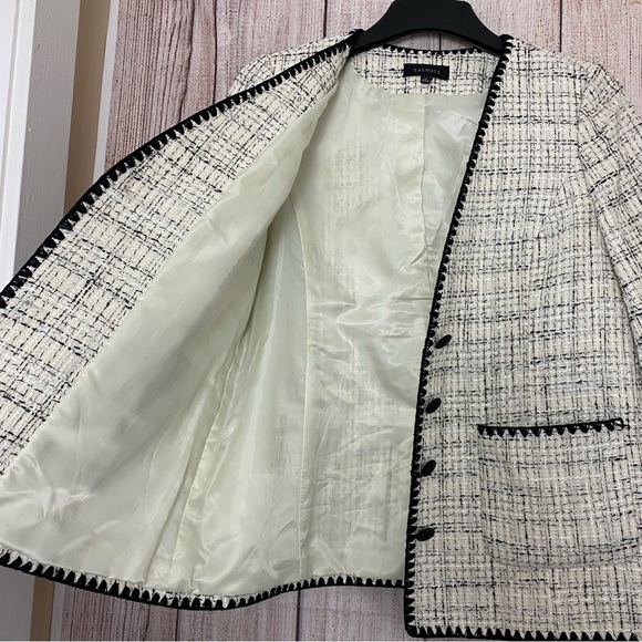 Talbots Womens Tipped Tweed Blazer Jacket size 12 - Picture 13 of 14
